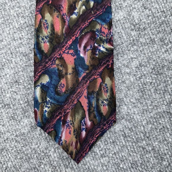 J GARCIA PINE AND ROCK COLLECTION Pink Blue Green SILK NECKTIE TIE - Picture 2 of 5